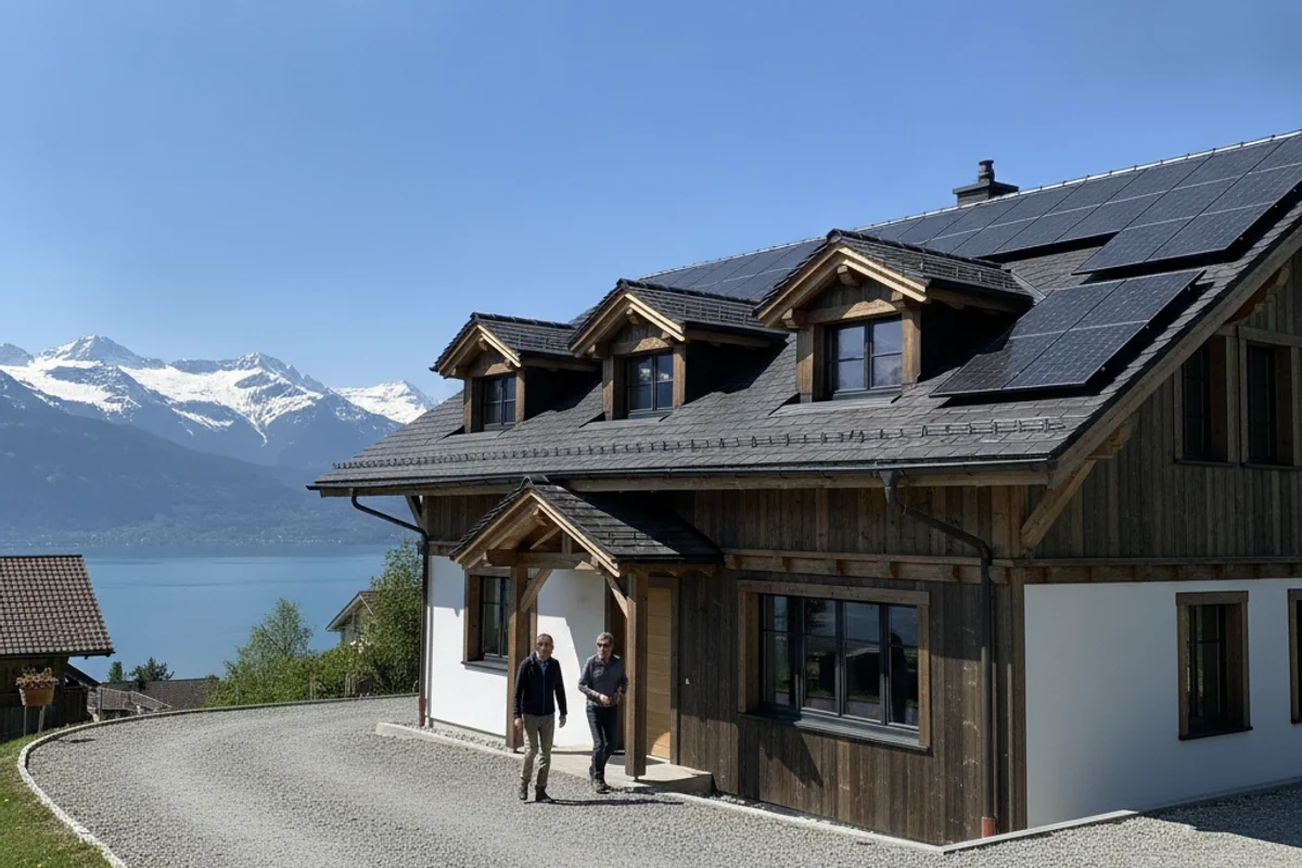 Photovoltaik-Anlage auf einem Haus in Luzern