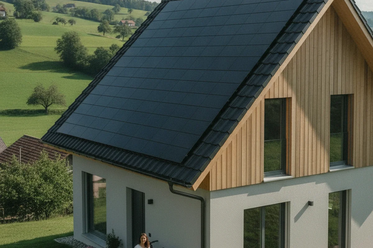 Photovoltaik-Anlage auf einem Haus in St. Gallen