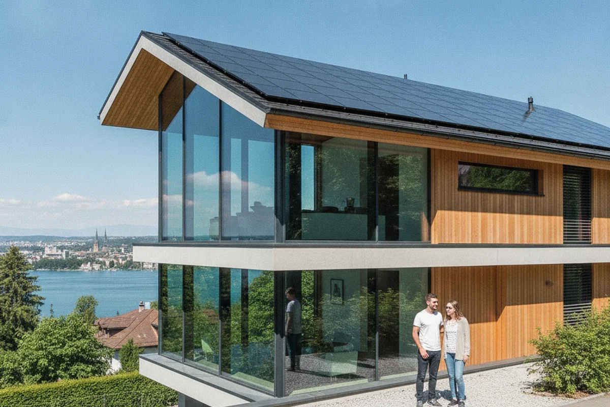 Photovoltaik-Anlage auf einem Haus in Zürich